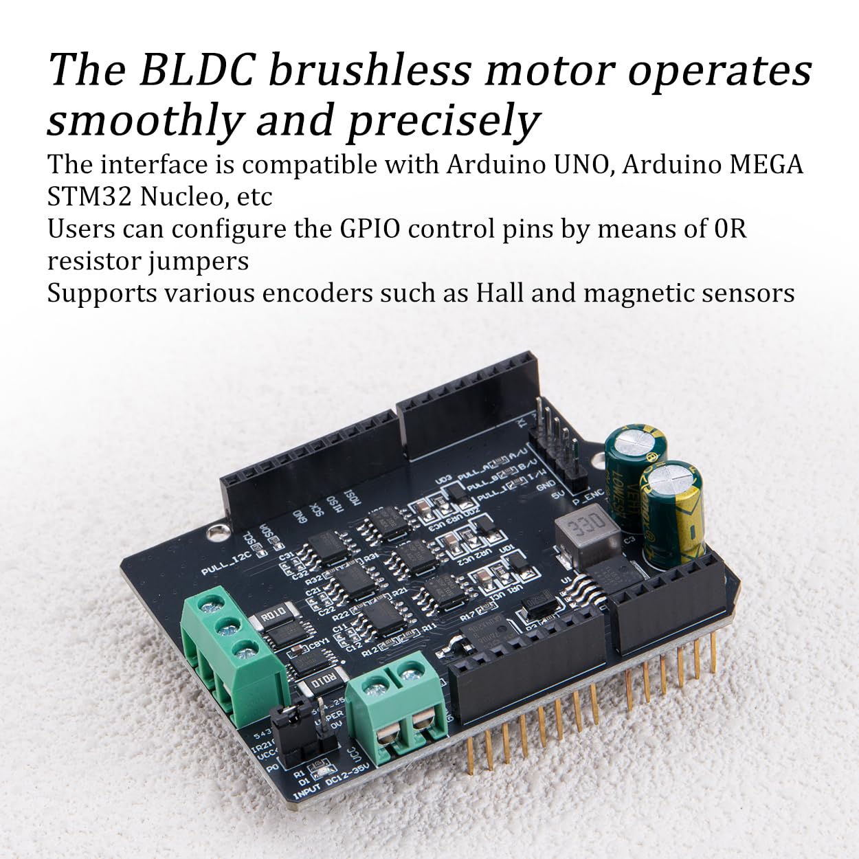 KOOBOOK 1 controlador de motor BLDC de alta eficiencia FOC sin escobillas compatible con Simple FOC Shield V2.0.4 soporta DC12-35V para proyectos Arduino