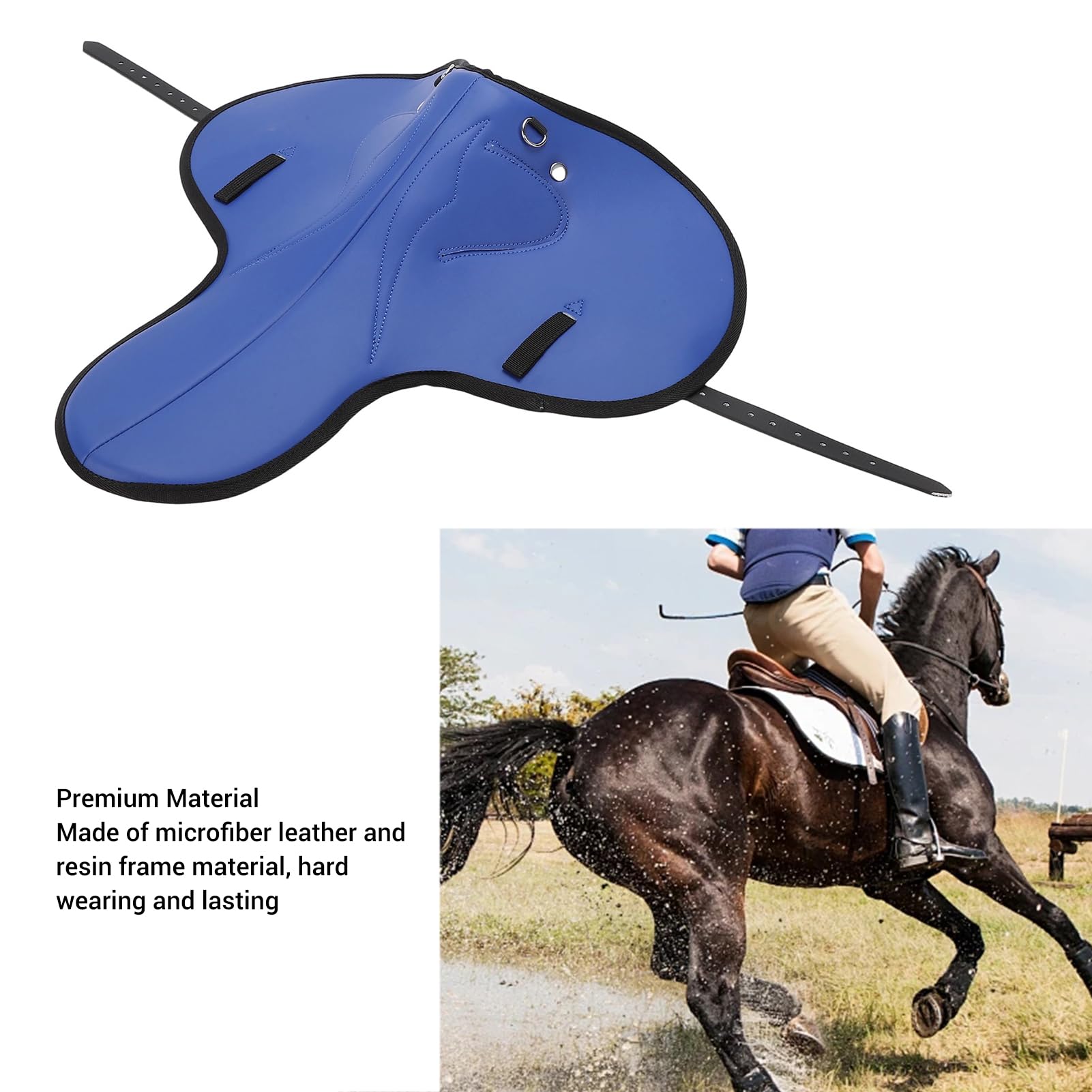 Tangxi Almohadilla Ergonómica para Silla de Montar de Caballo, Antideslizante, Amortiguadora para Doma, Salto, Azul, 1 Almohadilla para Silla de Montar