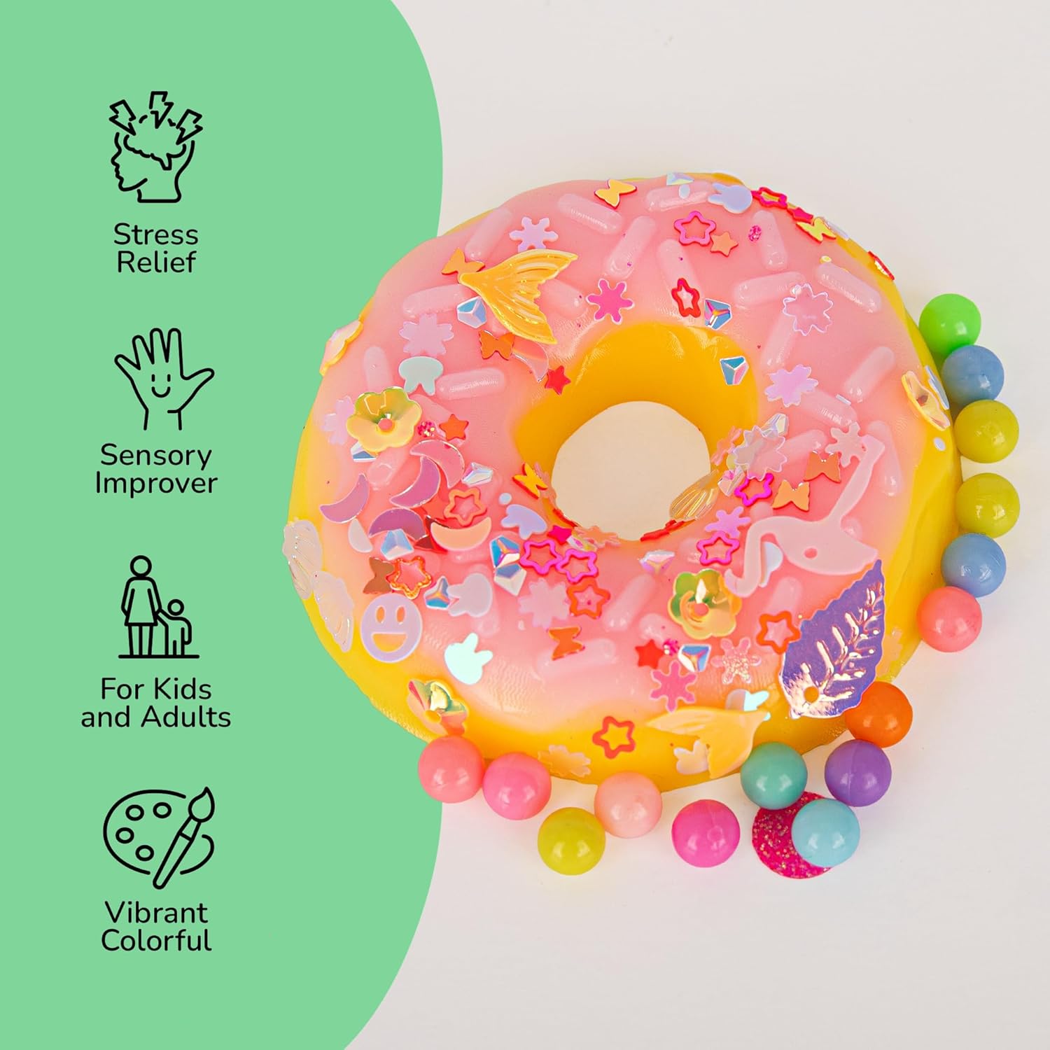 ArtCreativity Squishy Treats Fidget Toys for Kids and Adults - 4 Pack - Super Soft Squishy Dessert Include Sandwich Cookie, Donut, Croissant, and Waffle - Squeeze Toys for Stress Relief and Anxiety