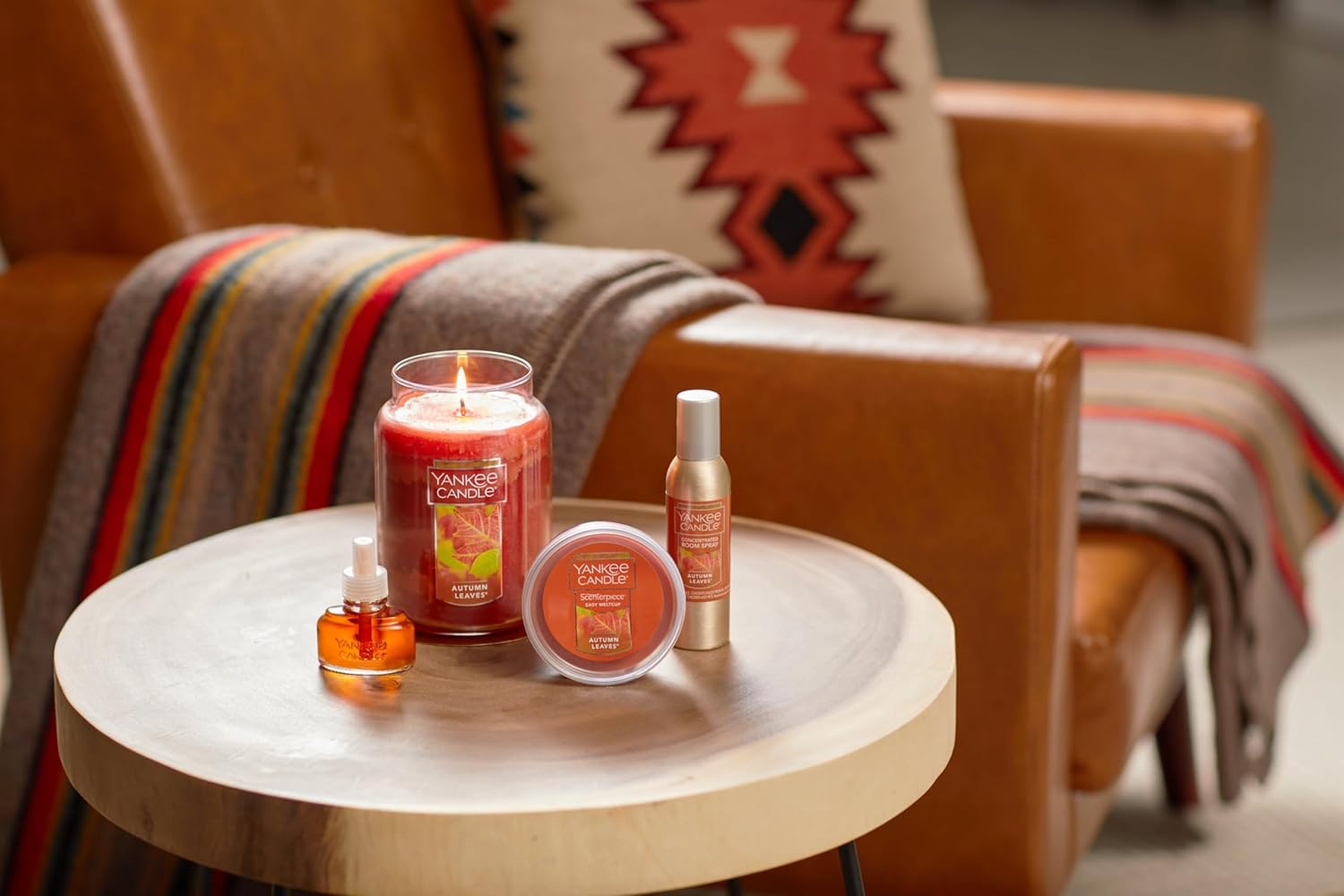 Yankee Candle Concentrated Air Freshener Room Spray, Odor Eliminator for Home, Bathroom, Autumn Leaves, 1.5 Oz (Pack of 3)