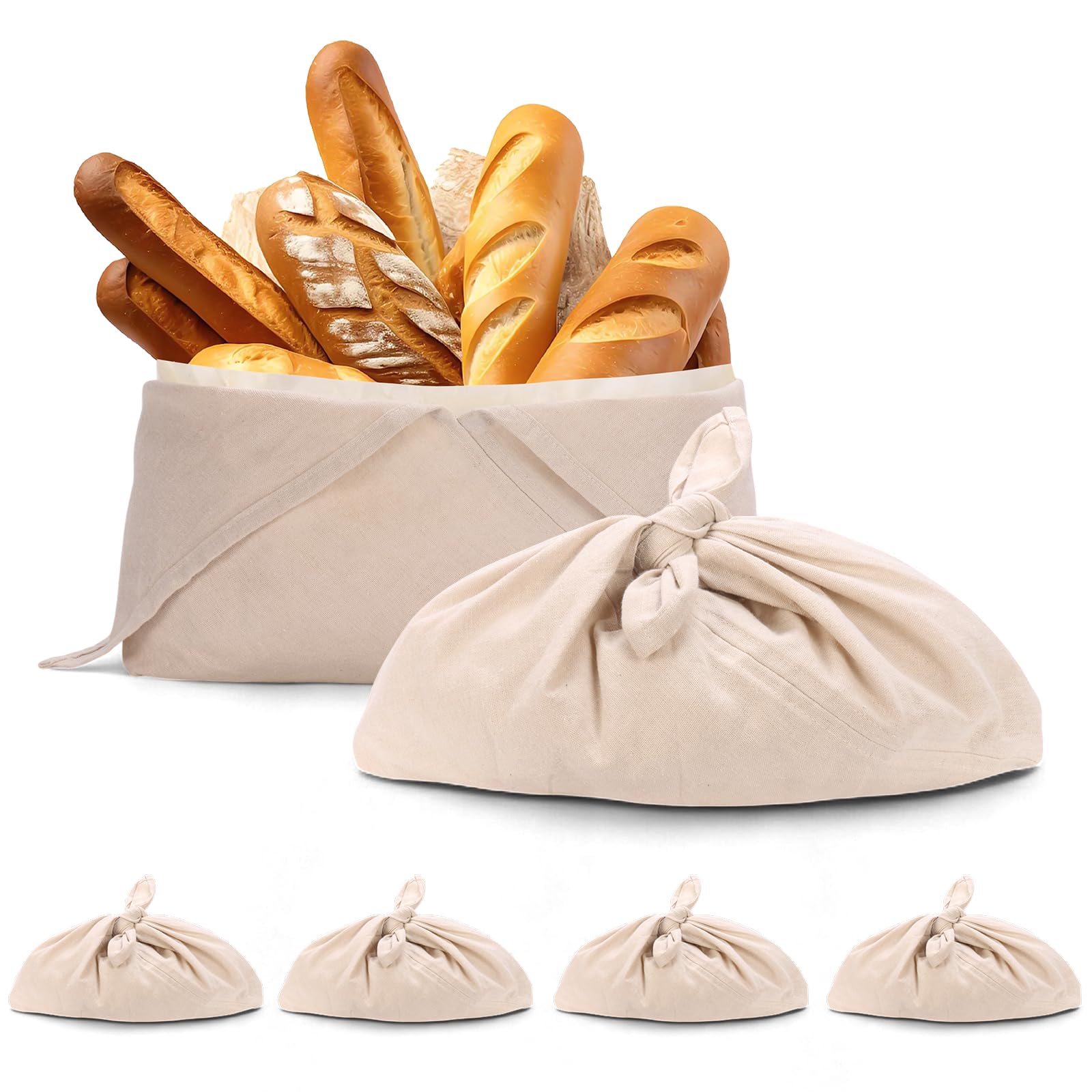 Bienenwachs-Brotbeutel, gestreifte Leinen-Bentobeutel, 35,6 cm, wiederverwendbare Bio-Lebensmittelaufbewahrung, Sauerteigbeutel, rustikaler Bauernhof-Azuma-Bukuro-Origami-Verpackung für gebackene