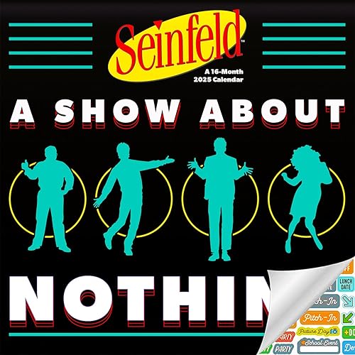 Seinfeld Calendario 2024 Paquete de calendario de pared Seinfeld Deluxe 2024 con más de 100 calcomanías de calendario (regalos de programas de