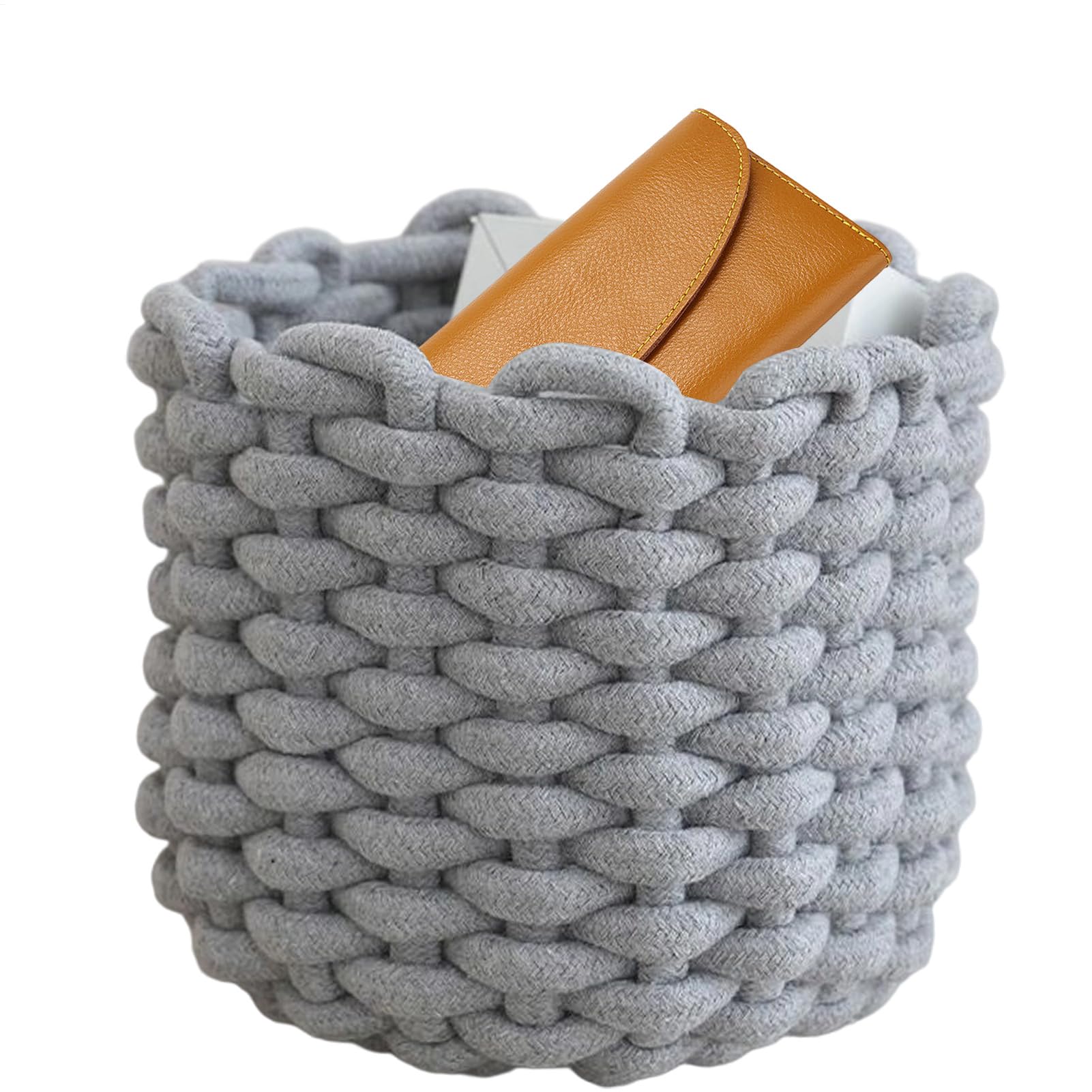 Panier en corde de coton design pour un rangement de bureau élégant