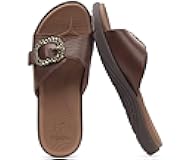 Womens Dressy Orthotic Slides Lightweight Yoga Mat Thick Cushion Recovery Walking Sandals Adjustable Slip On Slippers with Comfortable Plantar Fasciitis Arch Support