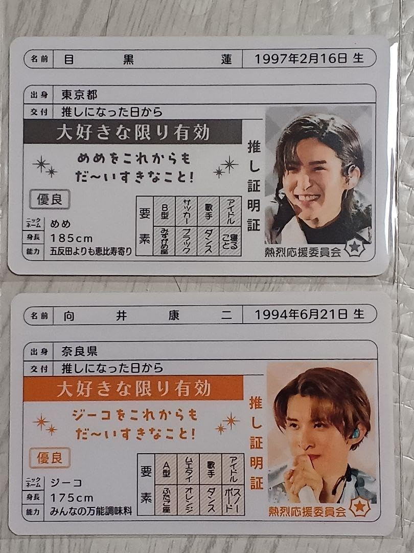 Amazon.co.jp: カード 向井康二 目黒蓮 Snow Man : おもちゃ