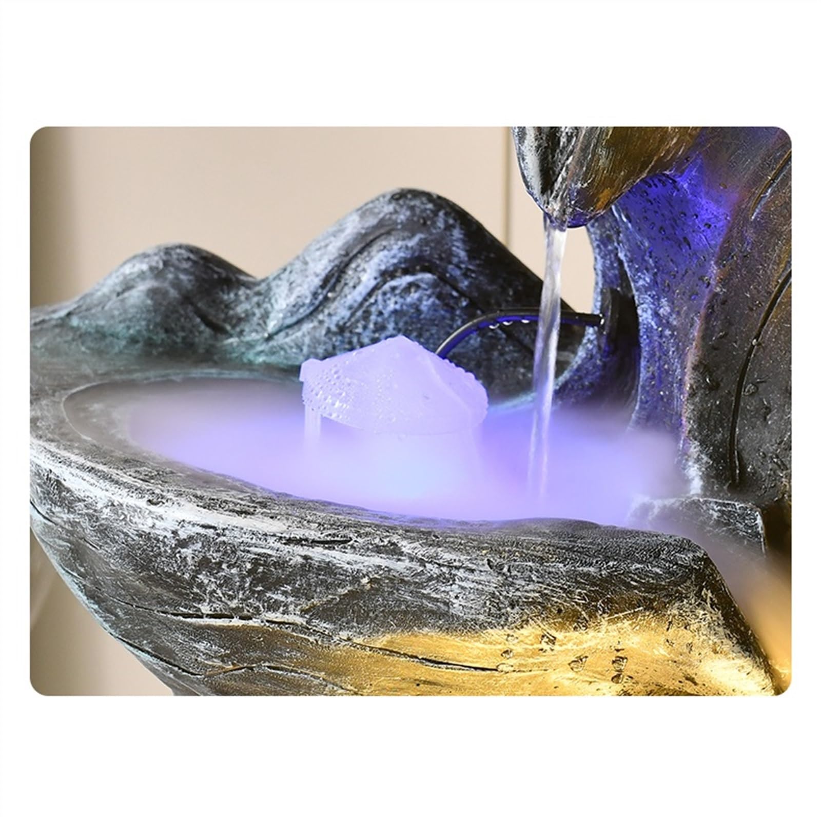 Gartenbrunnen Chinesische Wasserbrunnen-Landschaft, Zuhause, Wohnzimmer, Innenhof, Wasserzirkulation, Bodendekoration, Büro-Wasserlandschaftsgestaltung Springbrunnen Outdoor (Size : M)