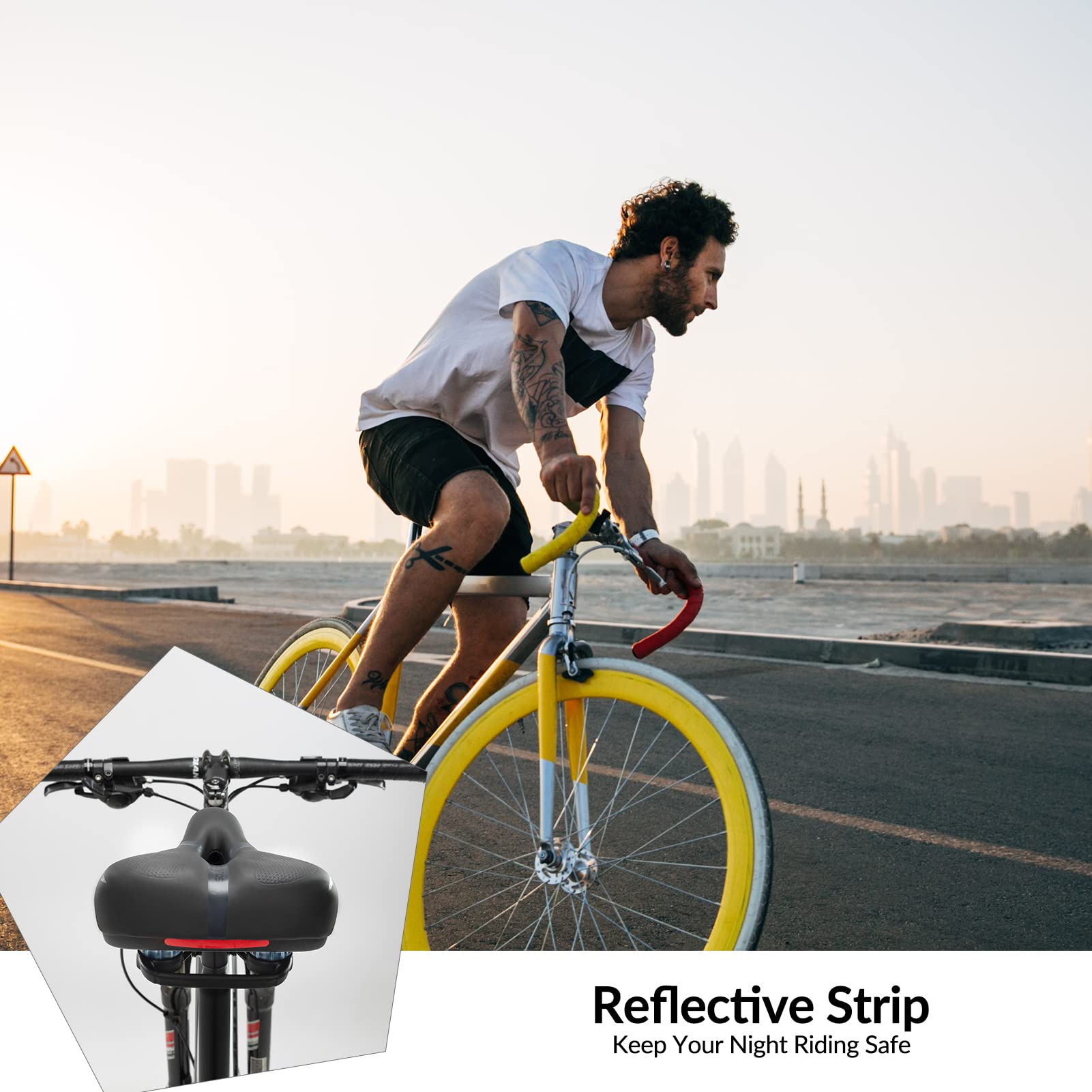 ROCKBROS Sella Per Bicicletta Sedile Da Ciclismo Antiurto - Foto 12