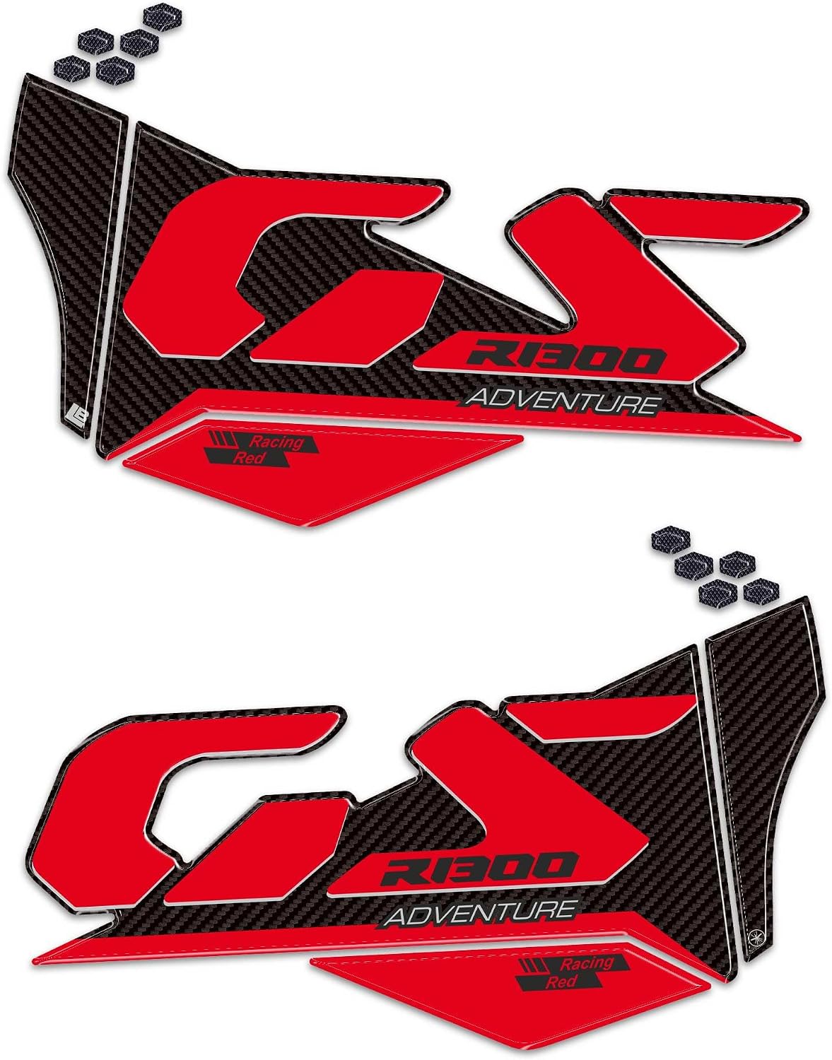 labelbike - 3D Stickers Motorcycle Sides Protection and Decoration in Resin Compatible with BMW R1300 GS Adventure - Red Color