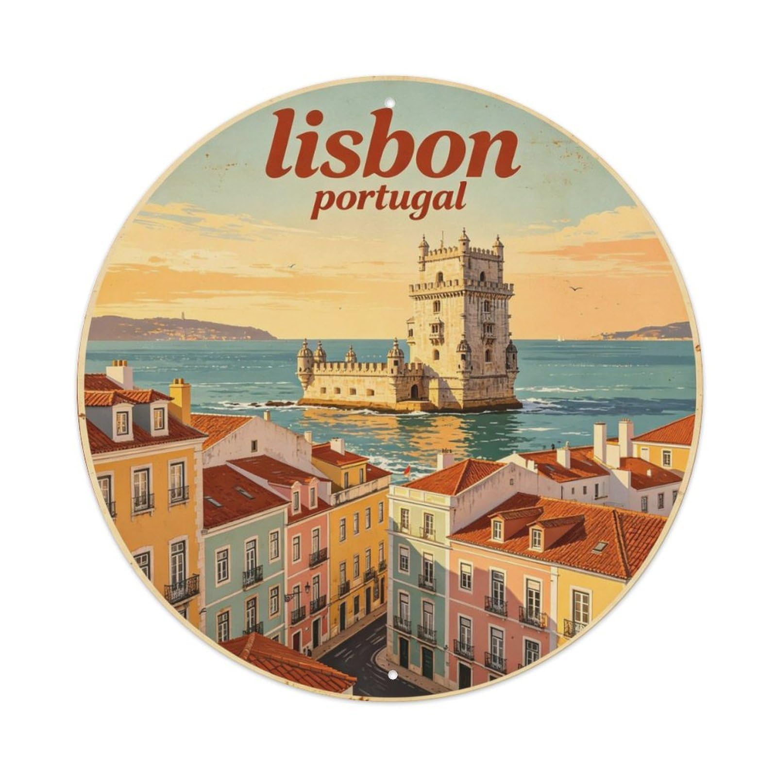 Lisbon_vintage_ Metal Tin Sign Plaque