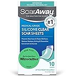 ScarAway Advanced Clear Silicone Scar Sheets, Medical Grade Silicone Strips (1.5 x 3) Scar Treatment and Prevention for Surgical, Burn, Body, Hypertrophic & Keloid Scar Treatment, 10 Clear Sheets