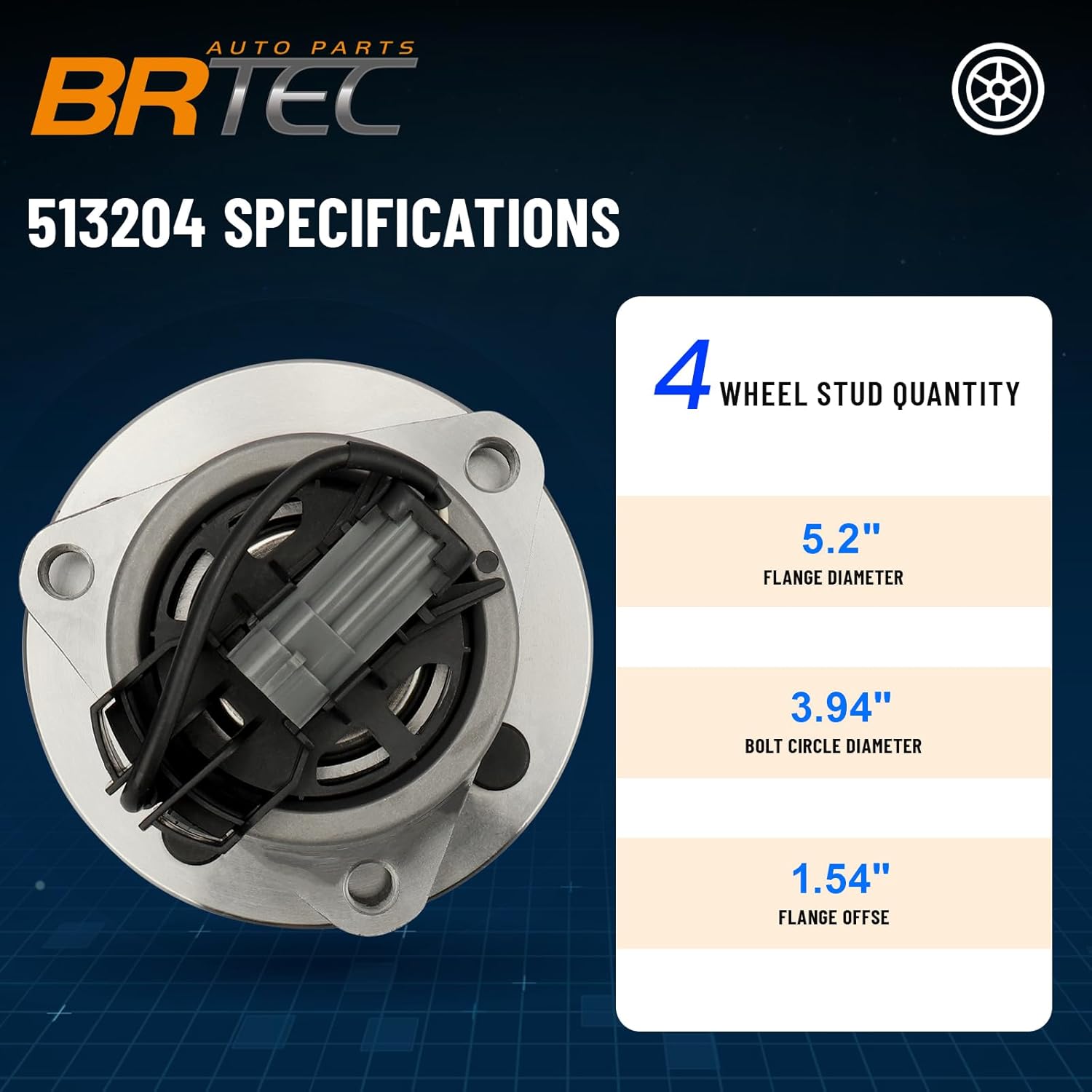 513204 [2 PCS] Front Wheel Hub and Bearing Assembly for Chevy Cobalt 2005-2010, for Saturn Ion 2003-07, for Pontiac G5 2007-10/2005-06 Pursuit 4 Lugs w/ABS Pair