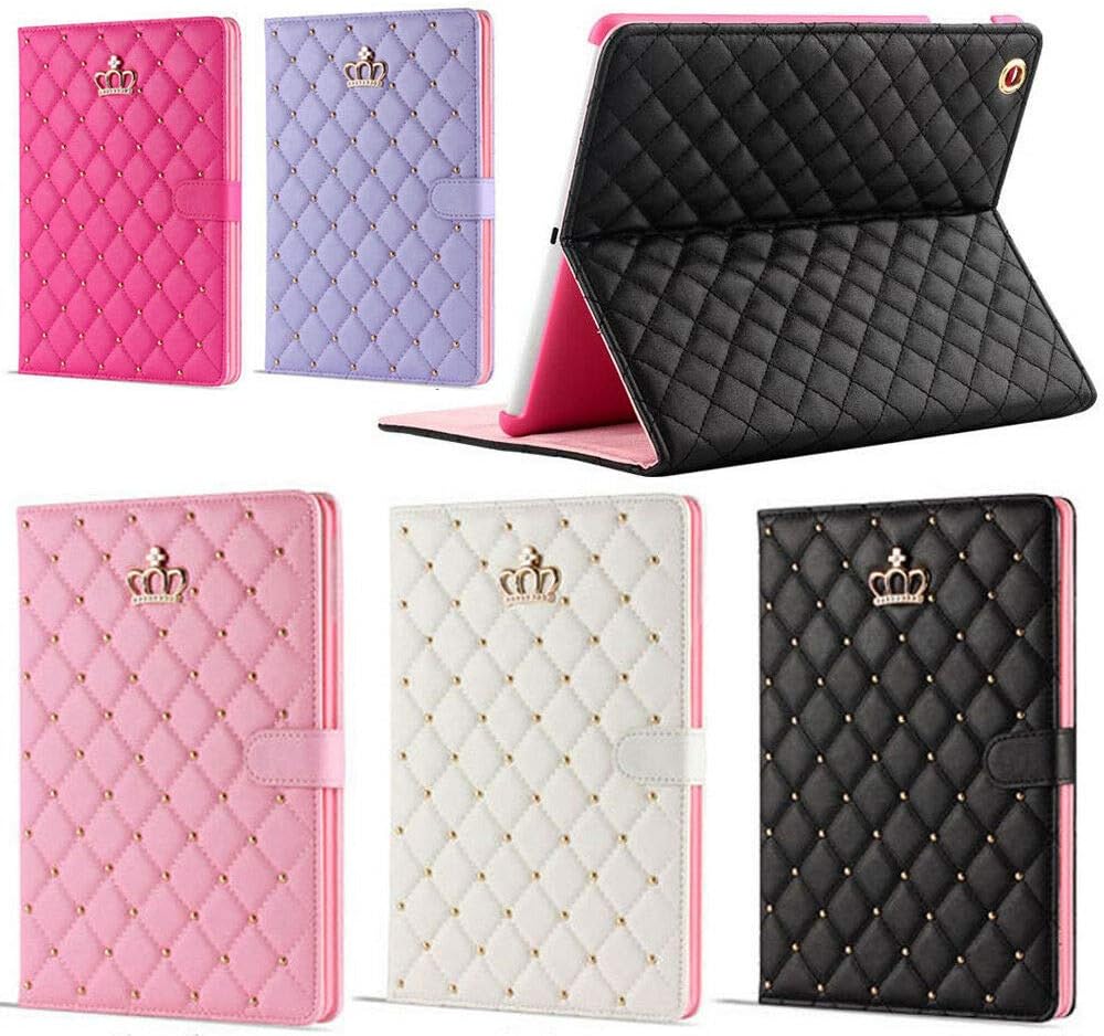 Changjia for iPad 9.7 Inch 6th/5th Generation 2018/2017 Case,iPad air 2/iPad Air,Crown Bling Diamond Cute PU Leather Smart Auto Sleep/Wake Folio Stand Shockproof Cover for Apple iPad 9.7 Inch (Black)
