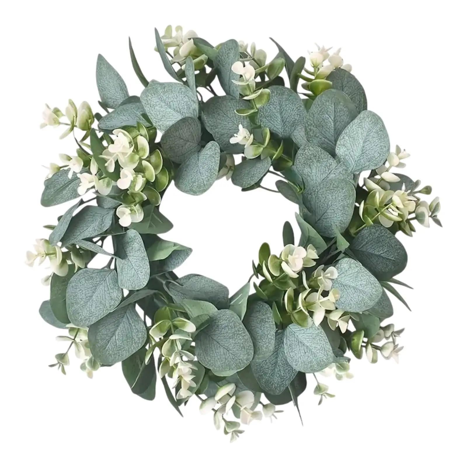 Door Wreath Artificial Eucalyptus Wreath Flower Spring For Front Door
