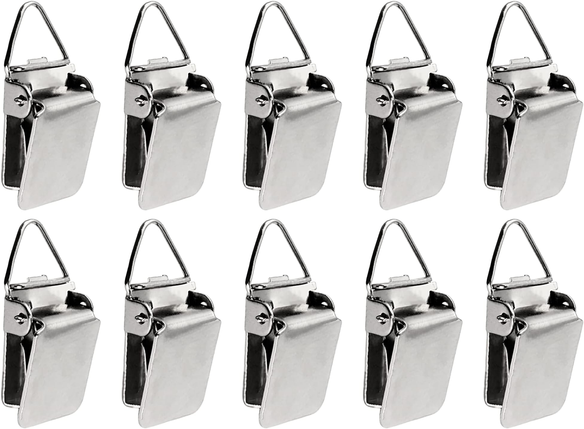 Hanging Clips Pack of 10 Triangle Back Medium Power for Tapestry Small Rugs,Towel, Shawl and Paintings (Silver)