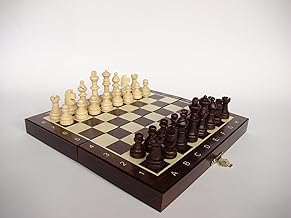 Abio Magnetic Tumist Chess Game 20 x 20 cm Wooden Chess Board High-Quality Folding Board Games Chess Game Travel Games Set Games for Adults Chess Board Magnetic Tumist 140 m