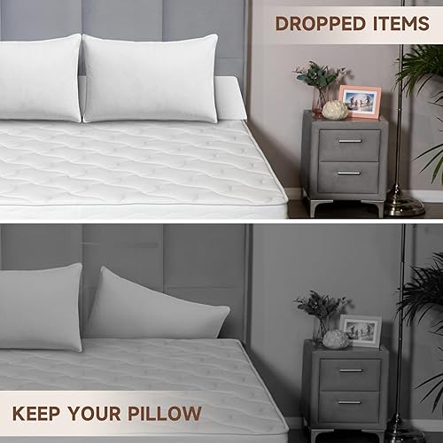 Miniatura 2 de Almohada de cuña de cama de tamaño individual (39 x 10 x 6 pulgadas), relleno de espacio de cama (0-6 pulgadas), tapón de almohada blanco, almohada