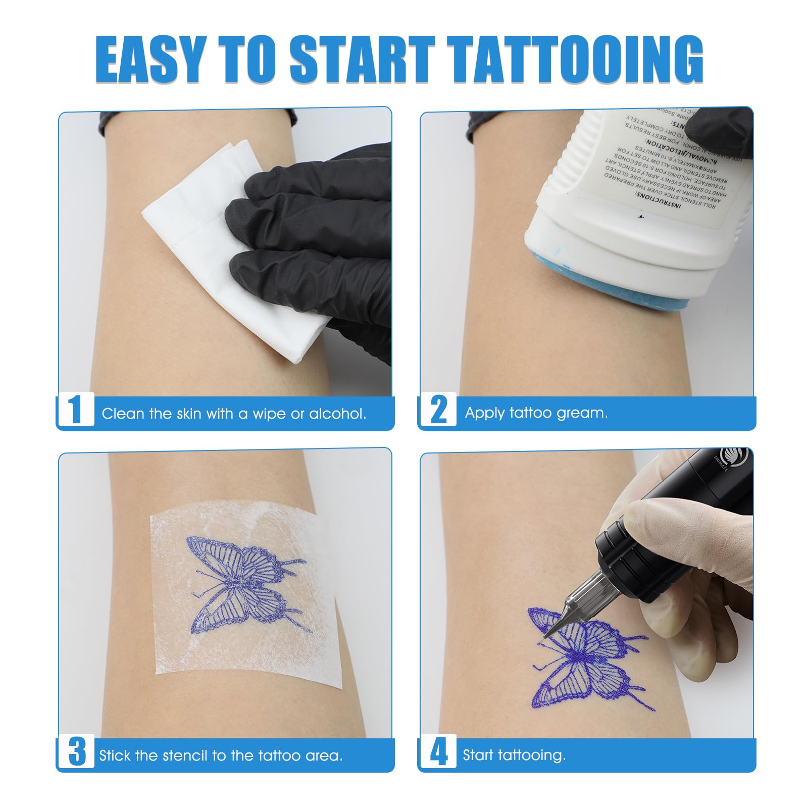 H1 Tattoo Drucker Bluetooth Tattoo Stencil Printer mit 10pcs Transferpapier, Stencil Drucker Tattoo Printer Thermodrucker Kompatibel mit Smartphone PC Tablet
