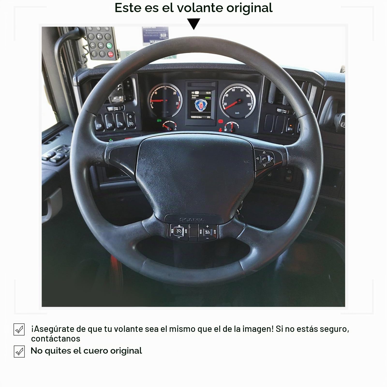 MEWANT Funda de Volante a Medida para Coser Scania P G R | Scania P G R T Series 2004-2015 / volante Scania P G R T Series Transpirable Para Volantes Calefactados Duradero