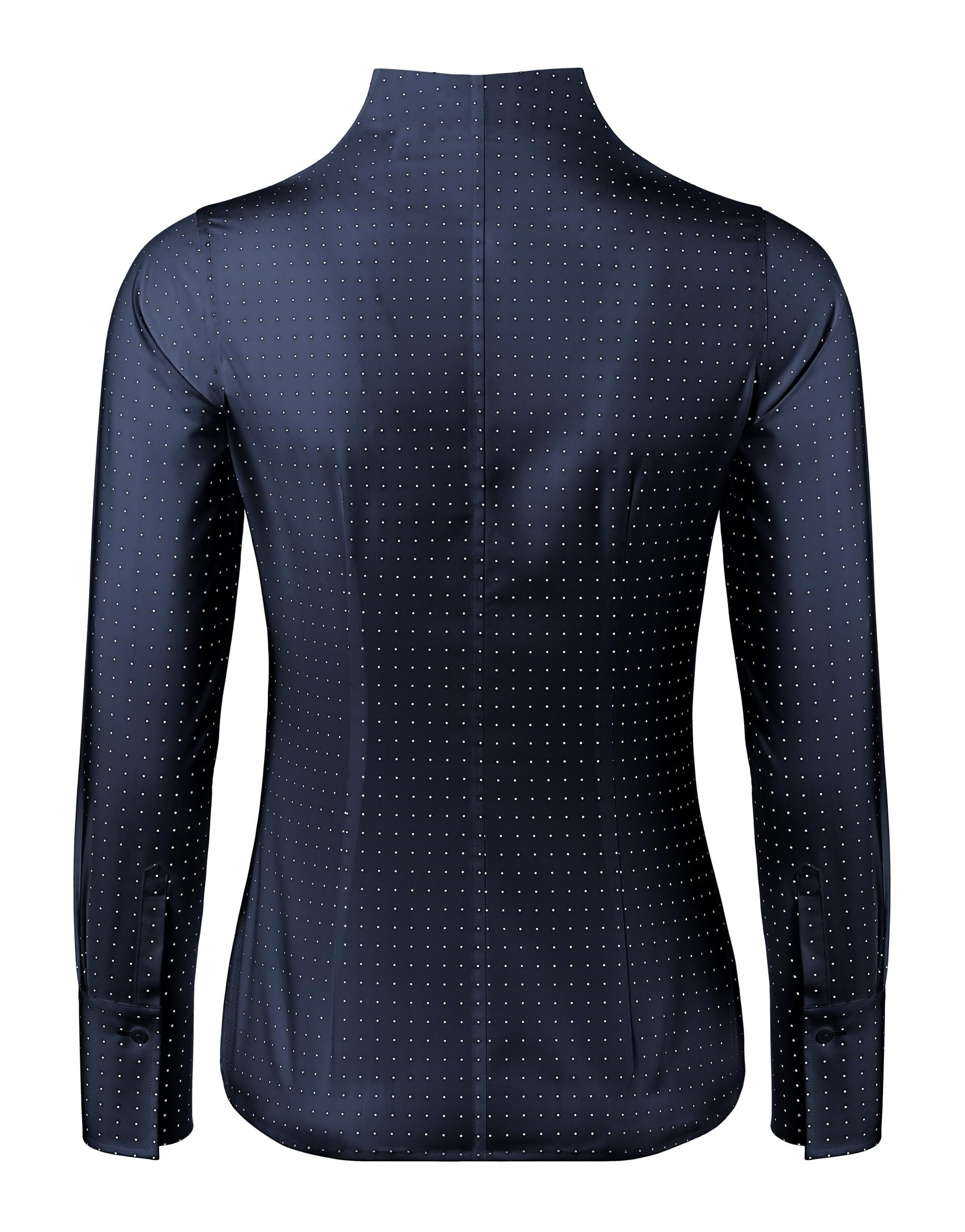 Vincenzo Boretti Camicia-Blusa Donna Elegante, Colletto Alto, Manica-Lunga, in Tinta Unita, Facile da Stirare, Taglio Abbastanza Aderente/Modern-Fit