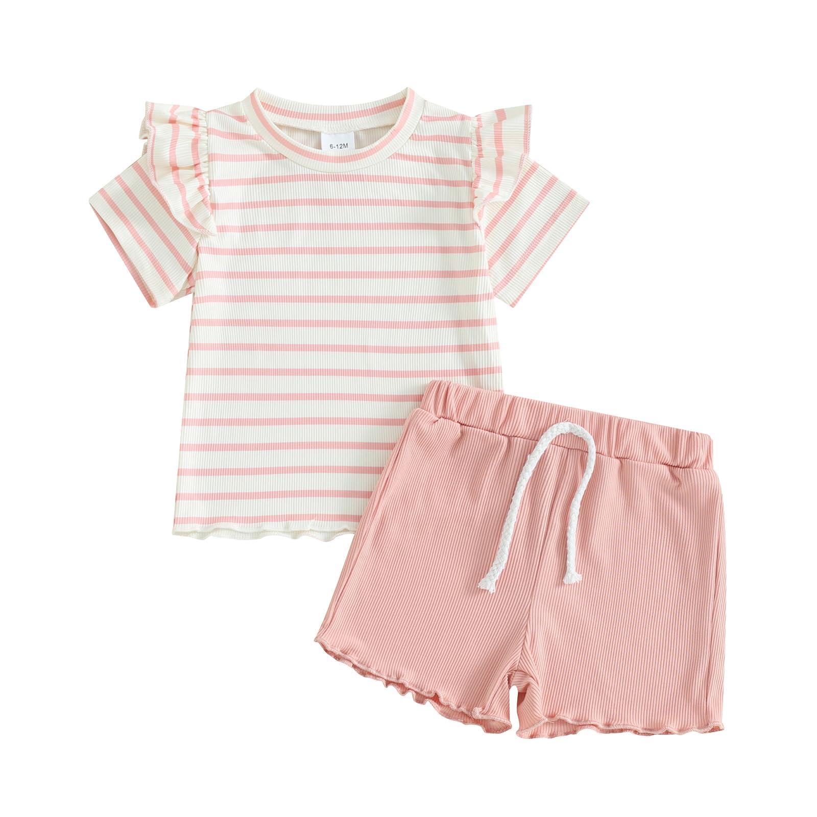 XIXIMAON Conjunto de ropa de verano para bebé niña camiseta a rayas manga corta y pantalones cortos conjunto de ropa recién nacido Chic