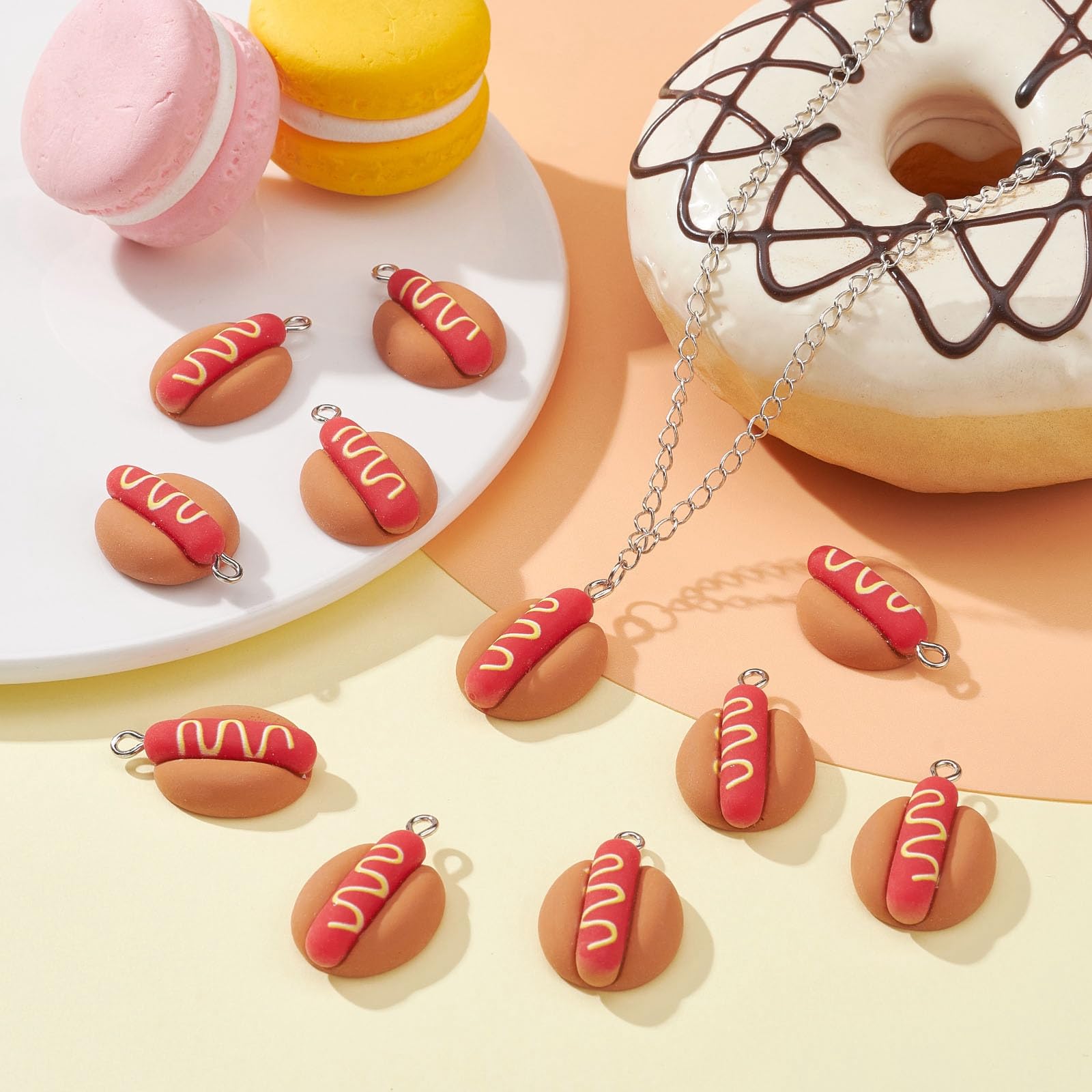 Amazon.com: KitBeads 50pcs Resin Hot Dog Charms Flat Back Hotdog