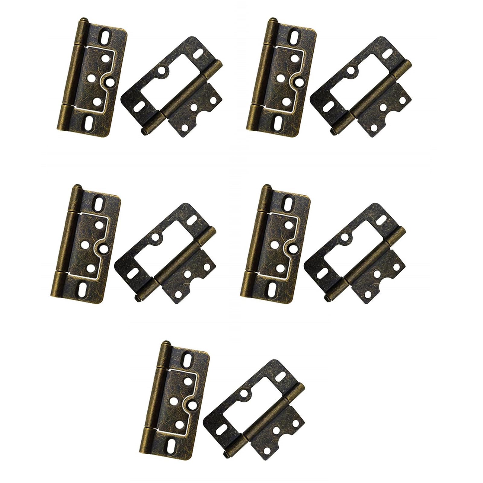 Shyyoulqe Blue Old Colour Of 10 Practical Quiet Door Hinges Without Mortise Required Smooth Rotation For Cabinets Wardrobes And Window Wardrobe Hinges