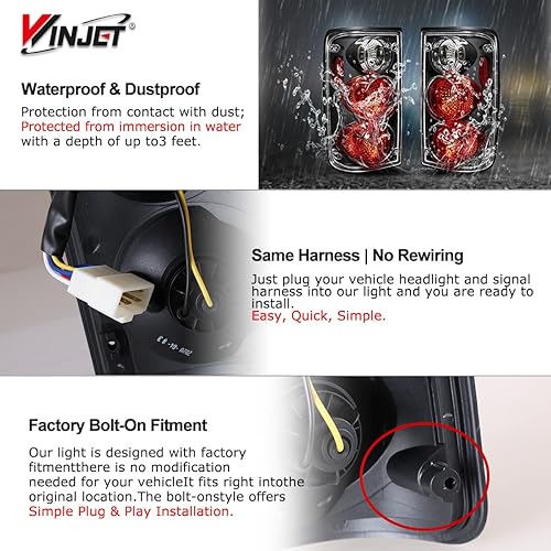 Miniatura 6 de Winjet Conjunto de luces traseras para camionetas Toyota Pickup 1989 1990 1991 1992 1993 1994 1995 para Toyota Pickup 1989-1995 Lámpara de freno