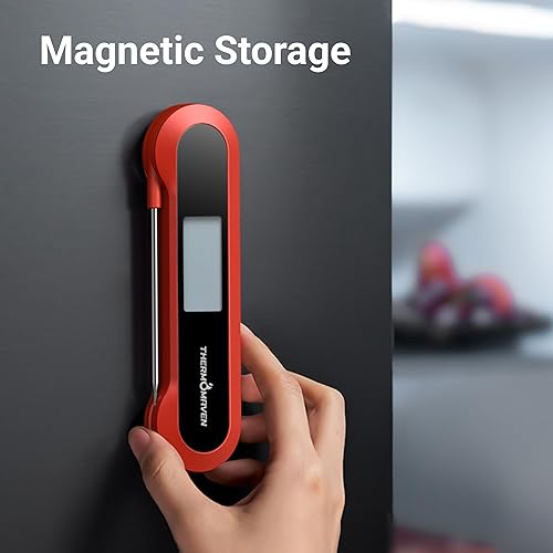 Miniatura 7 de Termómetro profesional de lectura instantánea digital de 0.5 segundos, certificado NIST 0.5 de precisión, rotación automática gran pantalla LCD,