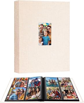 Aevdor 3.5x5 Photo Album, Holds 256 Photos, Linen Cover, Beige