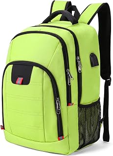 Della Gao 17.3in Laptop Backpack for Men, Large Business Travel Backpack | with USB Charging Port, Water Resistant Computer Back Pack for Men/Women (Green)