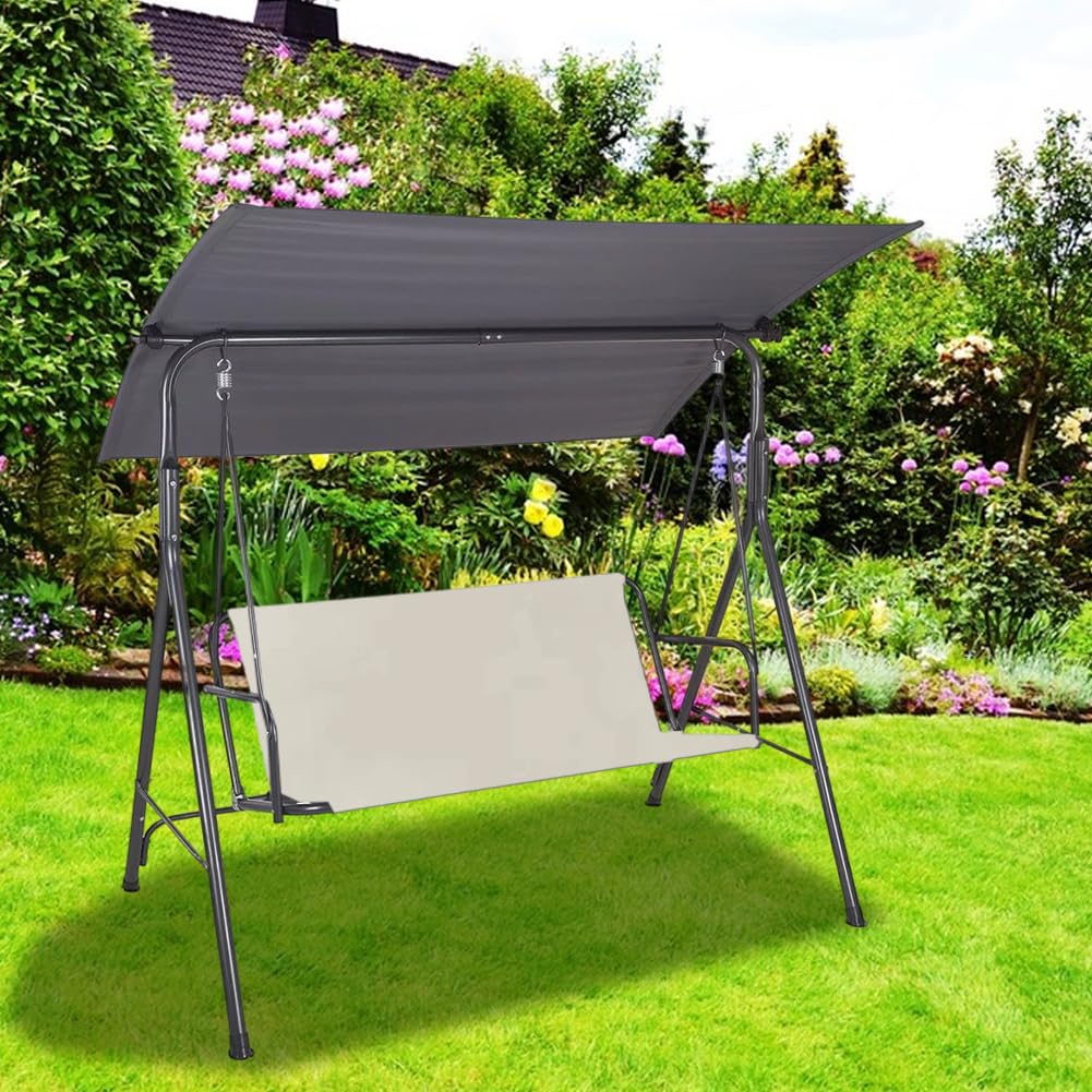 GORGECRAFT Housse de Rechange de 138x50x50cm pour Balancelle de Patio en Tissu Oxford Épais 600D Beige pour Chaise Banc Ou Terrasse. Convient pour Jardin et Terrasse.