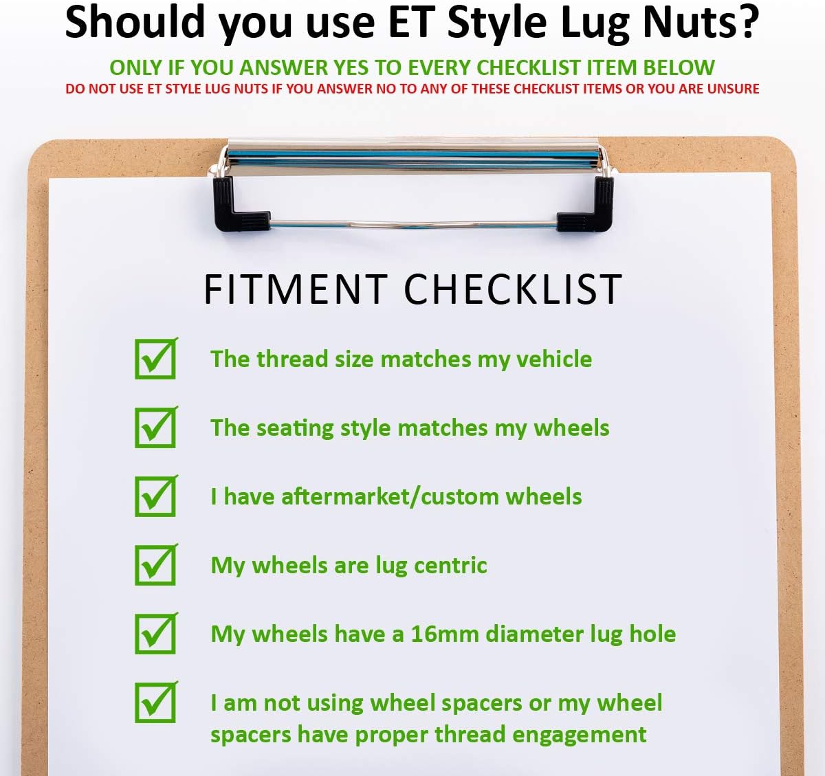 DPAccessories 20 Black 1/2-20 Closed End ET Spline Tuner Lug Nuts for Aftermarket Wheels LCE3L2HESBK04020