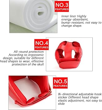 Box Headgear - Protective Headgear FR Children | Headgear Sparring | Professional Protection Training for Martial Arts, Kickboxing - Teenagers | 70 cm / 27.56 Inches | PU