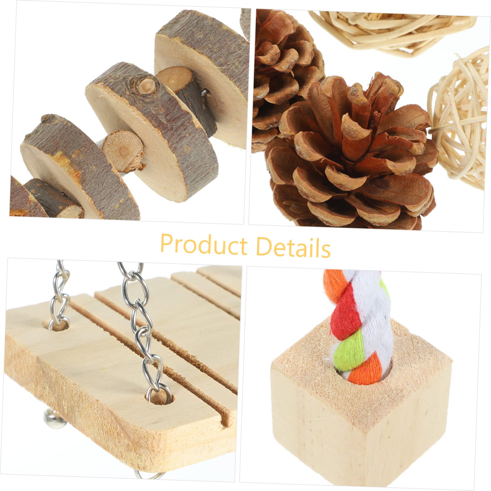 1satz Hamster Kauspielzeug Set Für Kleine Tiere Multifunktionale Rutsche Schaukel Und Nager-Spielzeug Zahnpflege Für Hamster Kaninchen Und Meerschweinchenpapierverpackung