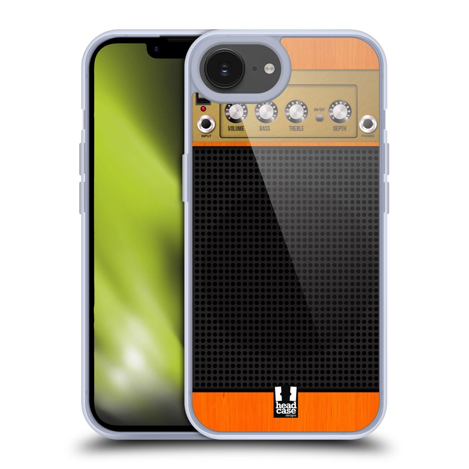 Head Case Designs Orange Chorus Guitar Amp Gel Case [Military Grade Protection] Compatible with Apple iPhone 16e and Compatible with MagSafe