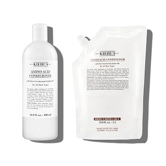 Kiehls Amino Acid Shampoo Duo, with Amino Acids and Coconut Oil to Clarify and Cleanse, Helps Strengthen Hair, Prevent Breakage, Without Compromising Hydration, Value Bundle