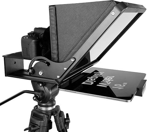 Miniatura 8 de Teleprompter grande de 16 pulgadas para todas las tabletas (tableta de 4 a 12.9 pulgadas), aplicación de control remoto y teleprompter, vidrio