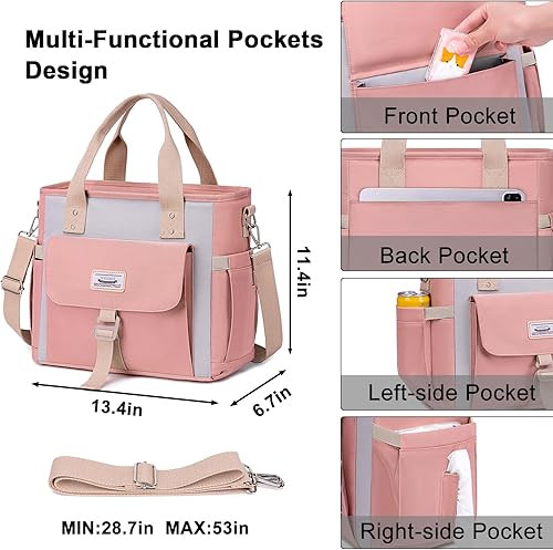 Miniatura 37 de Weitars Lonchera aislada para hombres y mujeres, lonchera a prueba de fugas para el trabajo, bolsa de almuerzo extragrande con correa de hombro