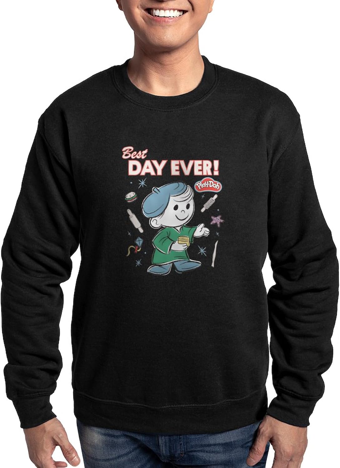 CafePress Play Doh: Best Day Ever Classic Crew Neck Light Sweatshirt