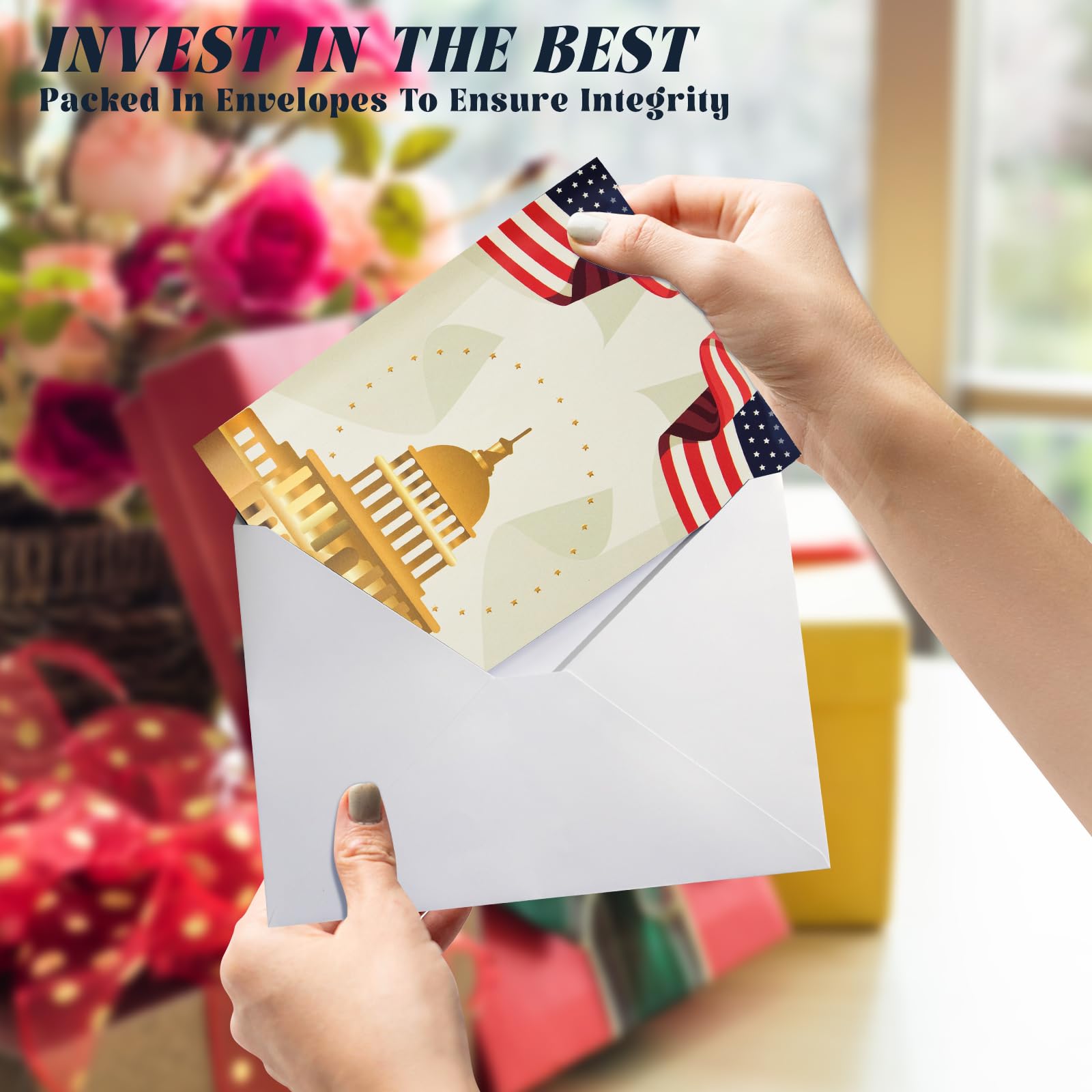 Tarjeta de cumpleaños, tarjetas de felicitación del presidente Donald parlante con mensaje de voz real y luz para hombres y mujeres, padres, parejas (cumpleaños, pastel dorado)