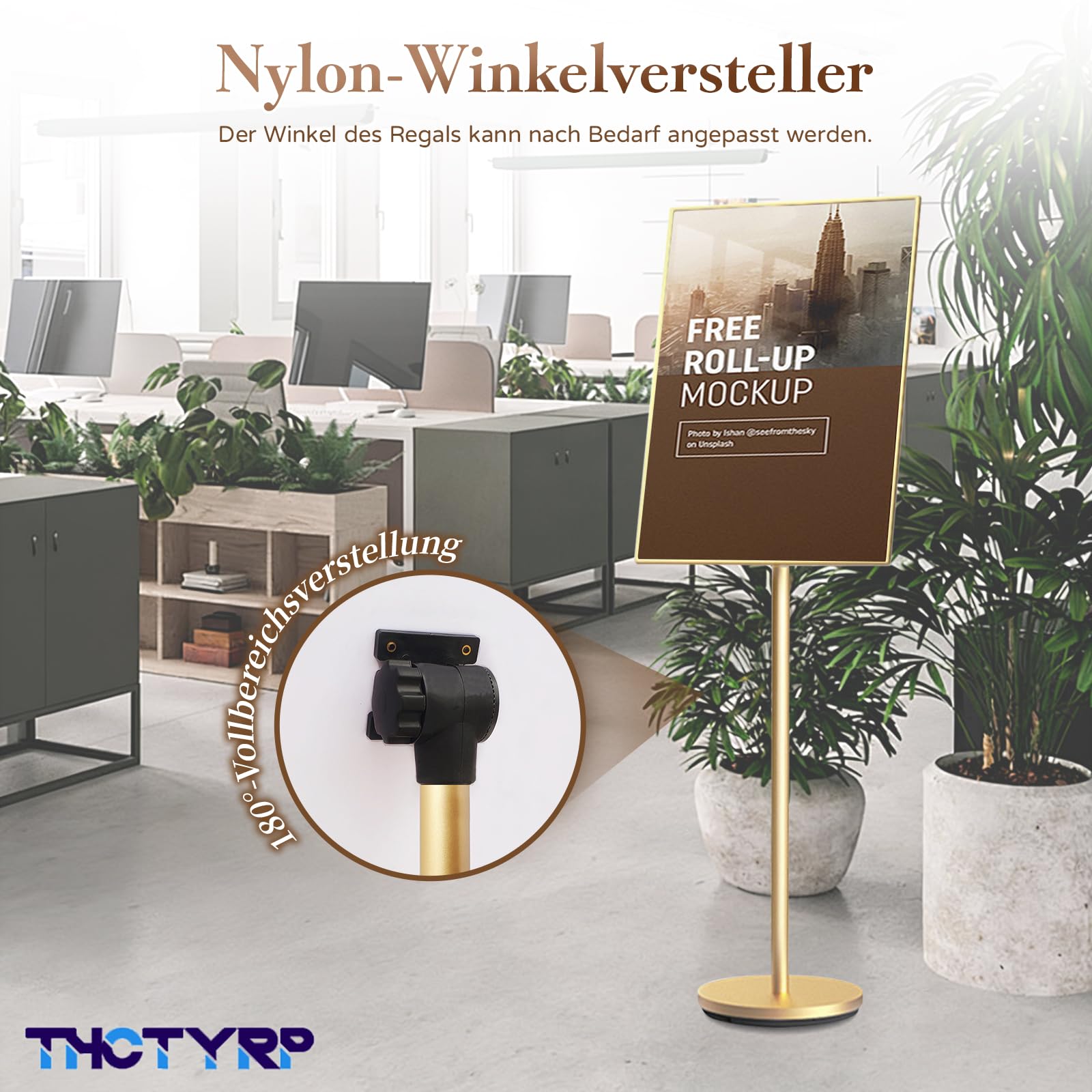 A2 Präsentationsständer, Höhenverstellbar Aluminium Gold | Vertikales Schild Nachrichtentafel Anschlagtafel, Verstellbarer Winkel, Stabiles A2-Nachrichtenschild