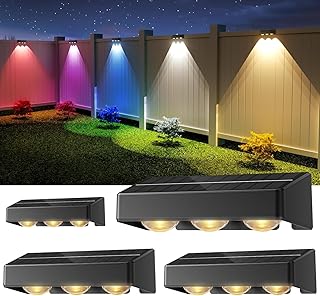 NIORSUN Solarlampen für Außen,4 Stück Solar Wandleuchte Aussen, Solar Wandleuchte Aussen mit 9 Farbtemperaturen,Solarleuchten für Außen,IP65 Super Hell Solarleuchten für Garten/Zäune/Treppen/Terrasse