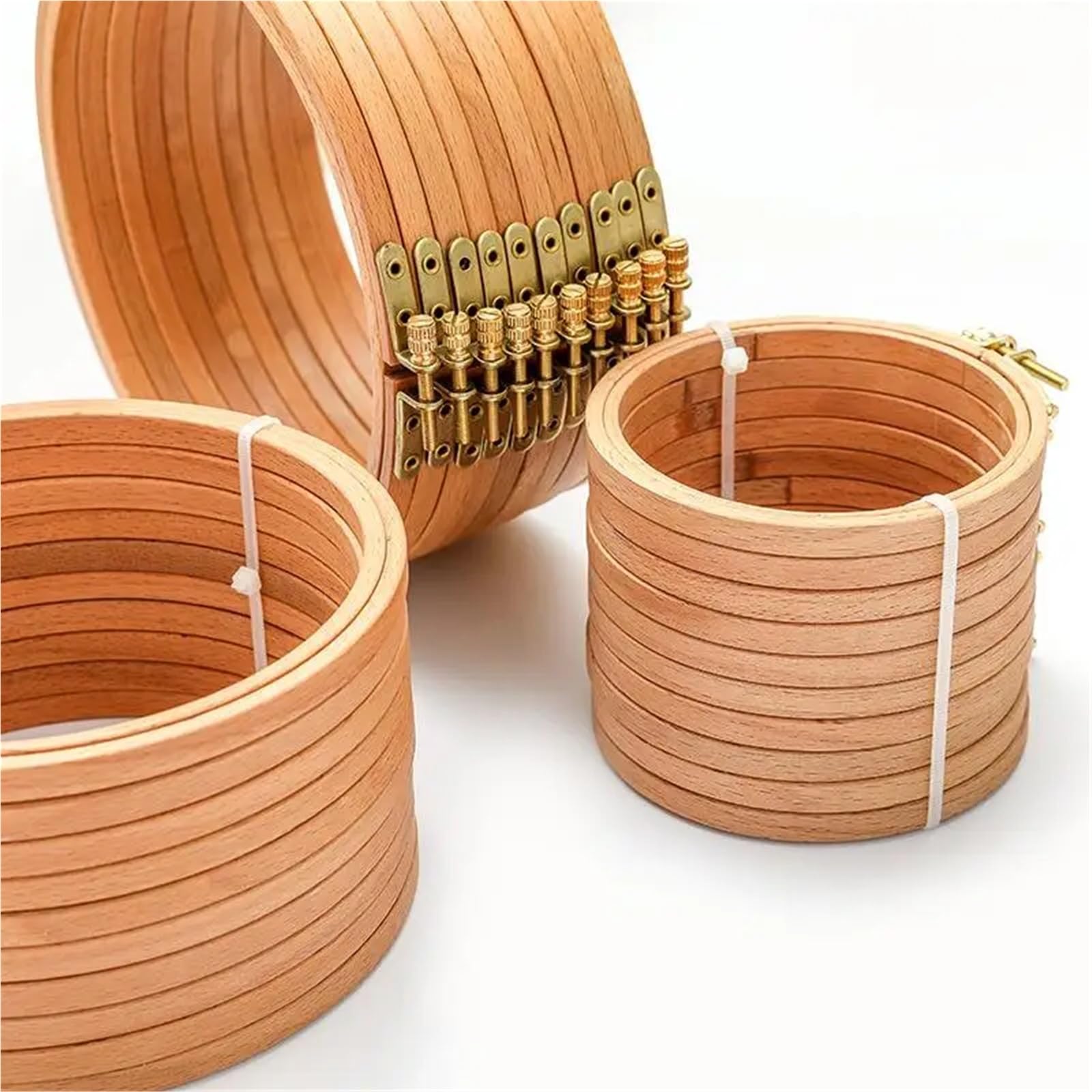 MRKU Soporte para Bastidor de Bordado DIY, Kit de Costura para Punto de Cruz, Aros de 4 a 12 Pulgadas, Marco Redondo de Madera de Haya, Juego de Aros, Herramienta para Manualidades de Costura en casa