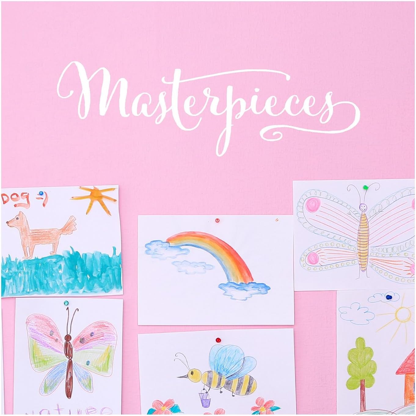 Masterpieces Vinyl Lettering Wall Decal Sticker (White, 6.5 H x 21 L)