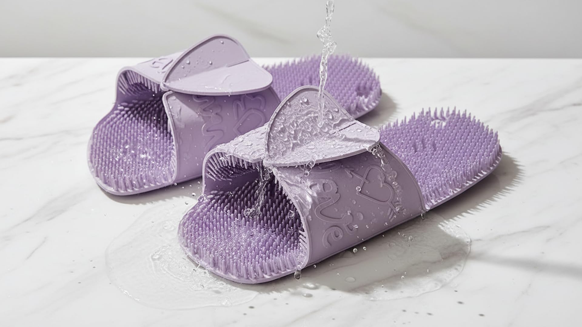 CHIDDHAN Foot Massaging Slippers | Exfoliating Bath Shoes With Adjustable Strap Easy To Clean Feet | Exfoliating Footwear, Shower Slippers | Rubber Sole Folding Design Ideal for Daily Use, Travel