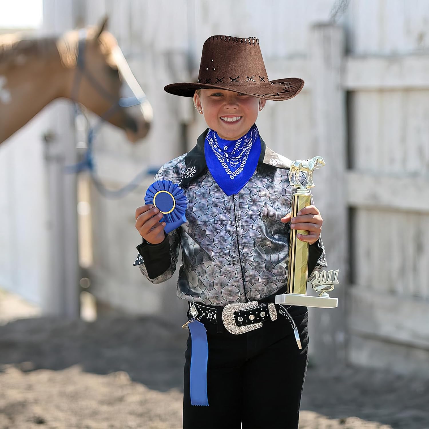 12 Pack Cowboy Hat Bulk, Brown Wide Brim Western Cowboy Hat, Faux Suede Cowboy Hats Party Hats with Bandana and Adjustable Drawstring for Men Women Costume Party - Image 7