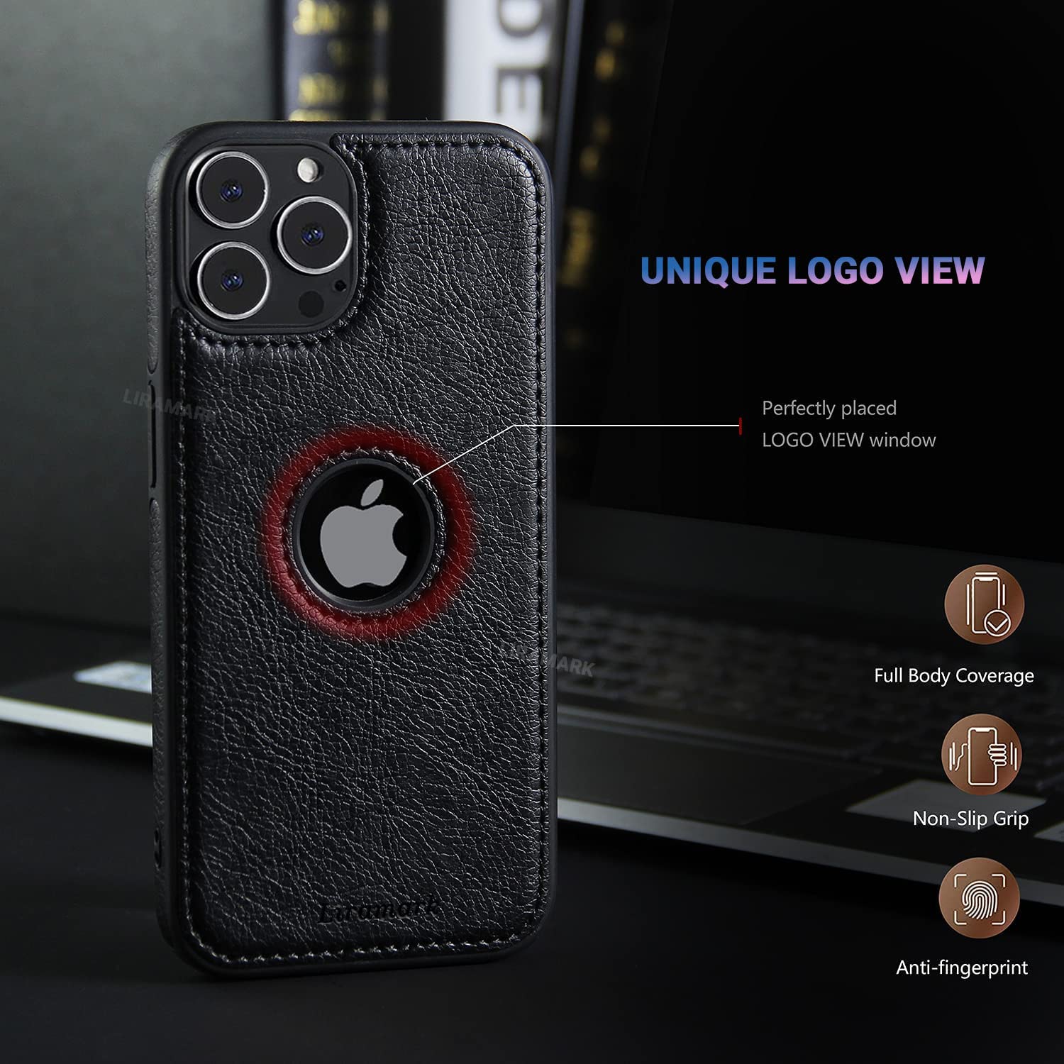 LIRAMARK PU Leather Flexible Back Cover Case Designed for Apple
