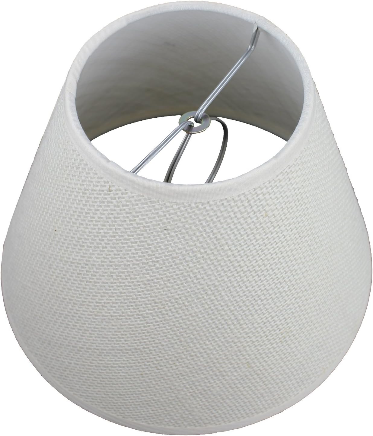FenchelShades.com Lampshade 4" Top Diameter x 8" Bottom Diameter x 6" Slant Height with Clip-On Attachment for Standard Edison-Style Lightbulb (Burlap)