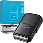 Rasoirs électriques pour hommes Razor électrique portable pour le visage IPX7 Nettoyant imperméable à l'eau humide/sèchez avec le rasoir sans fil LED Affichage 2 Lames flottantes USB Trimeur rapide de la barbe faciale de charge pour la maison de voyage