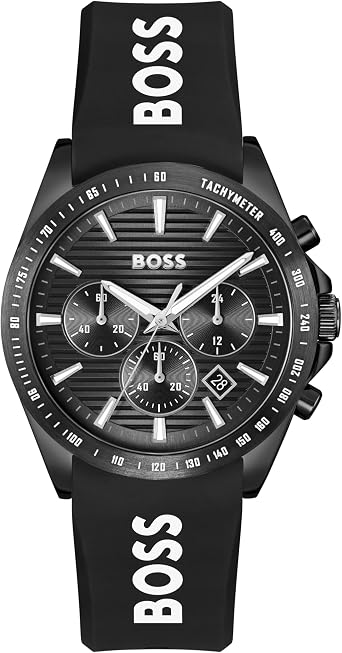 BOSS Chronograph Quartz Watch for Men Strike Chrono Collection with Stainless Steel Bracelet or Silicone Strap